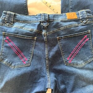 Ranch Dressn Women's Blue Jeans with Pink Arrows